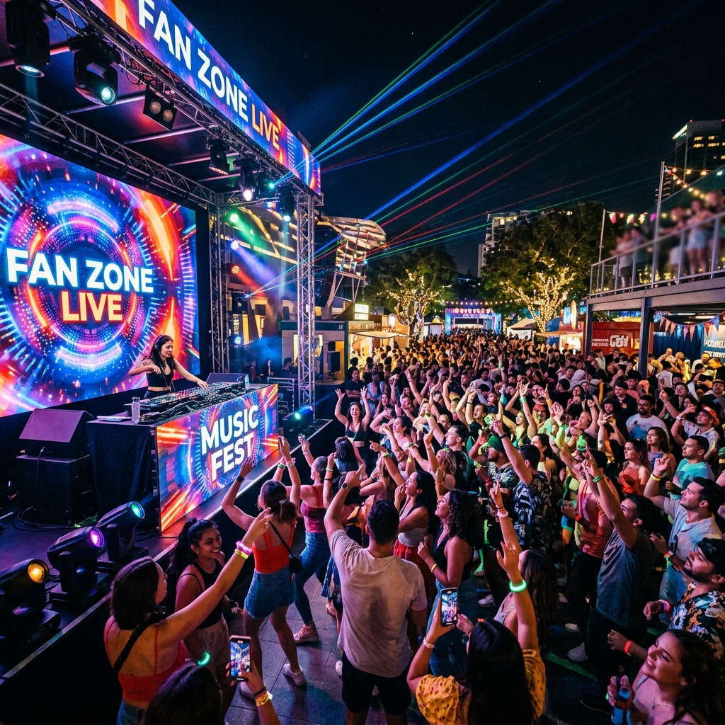 Concert et écran géant dans la Fan Zone